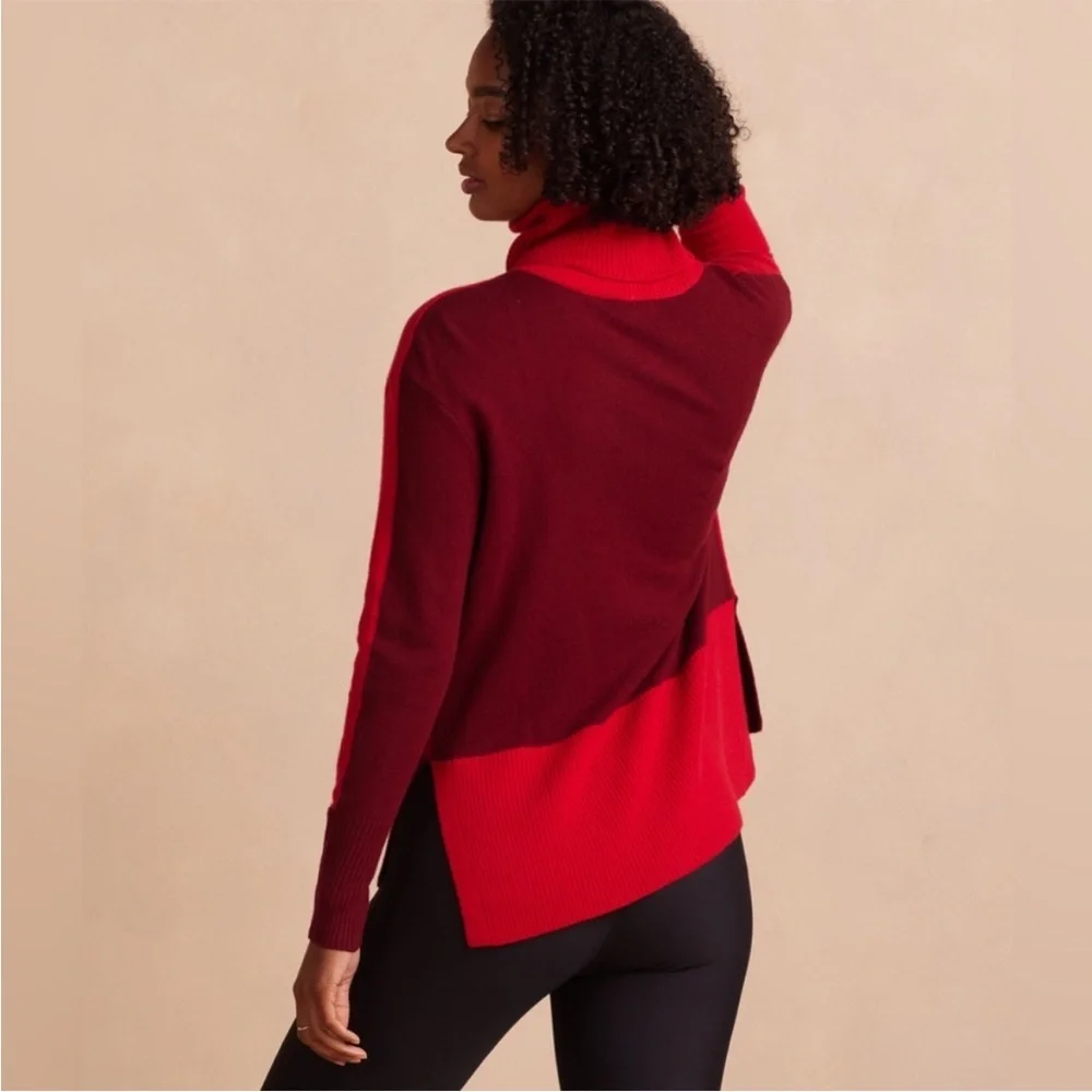 Summersalt The Coziest Cashmere Blend Merino Wool Cashmere Colorblock Sweater 2X